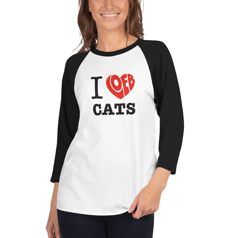 I Loeb Cats Unisex 3/4 Sleeve Raglan T-Shirt