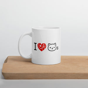 I Loeb Cats White Glossy Mug (Graphic)