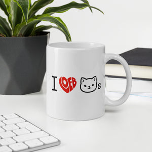 I Loeb Cats White Glossy Mug (Graphic)