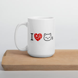 I Loeb Cats White Glossy Mug (Graphic)